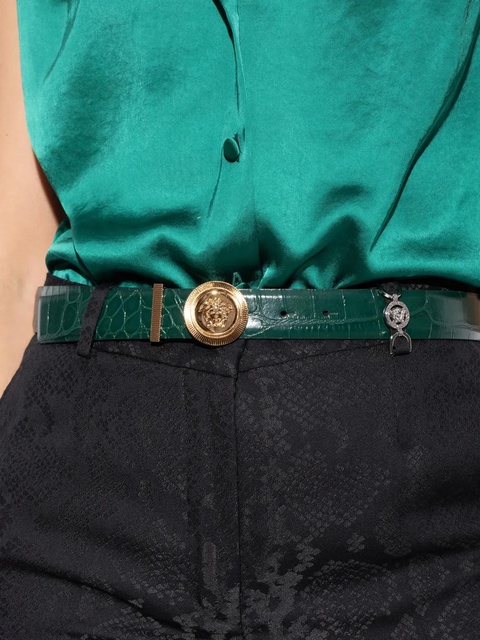 Versace Medusa Head-motif crocodile-effect belt - Green - zdjęcie produktu nr 2