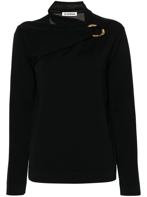 Jil Sander scarf-detailed knit top - Black - zdjęcie produktu nr 1