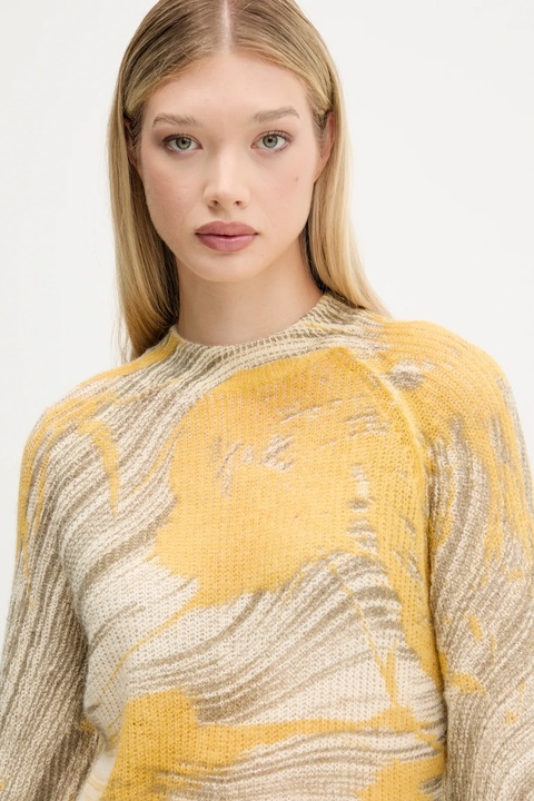 Desigual sweter z wełną HYDER damski kolor beżowy lekki 25WWJF31 - zdjęcie produktu nr 2