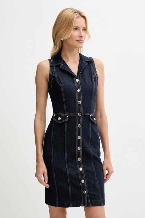 Guess sukienka jeansowa DESTINY kolor granatowy mini dopasowana W5YK24 D5PW1 - zdjęcie produktu nr 1
