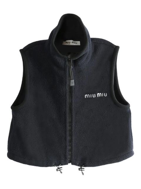Miu Miu zip-up fleece waistcoat - Blue - zdjęcie produktu nr 1