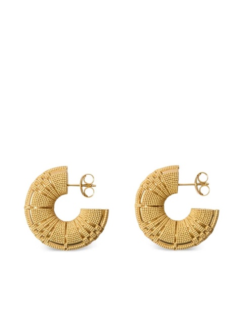 Burberry beaded-grid hoop earrings - Gold - zdjęcie produktu nr 1
