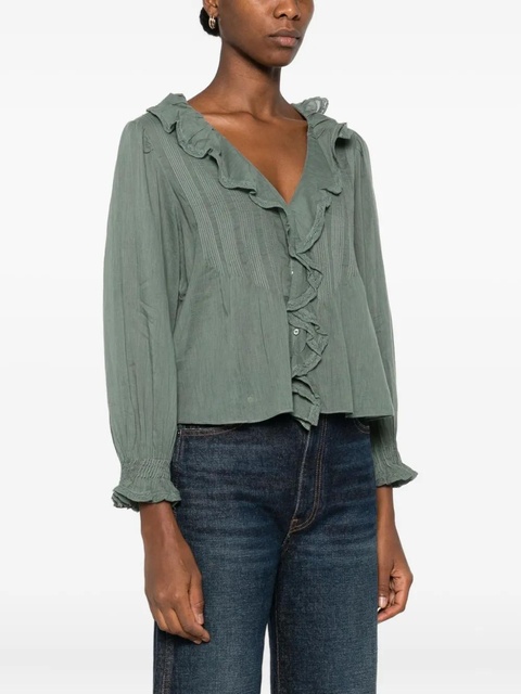 DÔEN ruffled blouse - Green - zdjęcie produktu nr 2
