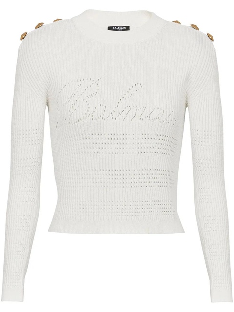 Balmain 6-Button ribbed-knit jumper - White - zdjęcie produktu nr 1