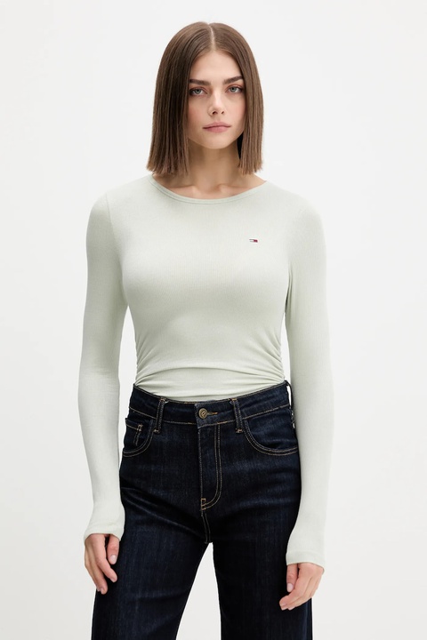 Tommy Jeans longsleeve kolor zielony DW0DW21568 - zdjęcie produktu nr 1
