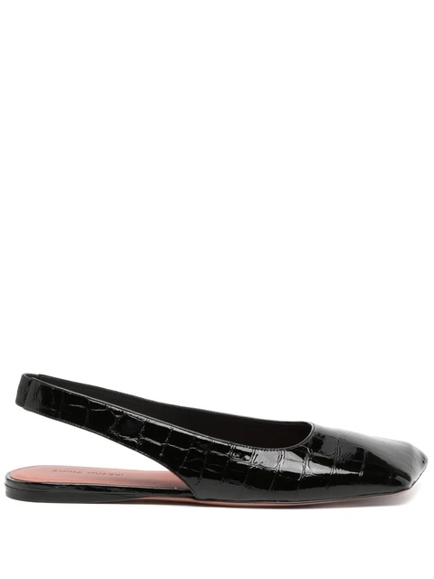 Amina Muaddi Ane ballerina flats - Black - zdjęcie produktu nr 1
