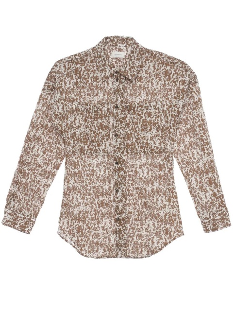 LEMAIRE abstract-print cotton shirt - Neutrals - zdjęcie produktu nr 1
