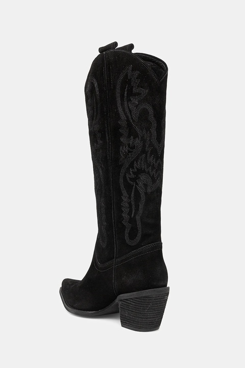 Jeffrey Campbell kowbojki zamszowe RANCHER-K kolor czarny na słupku 52236-L10 - zdjęcie produktu nr 2