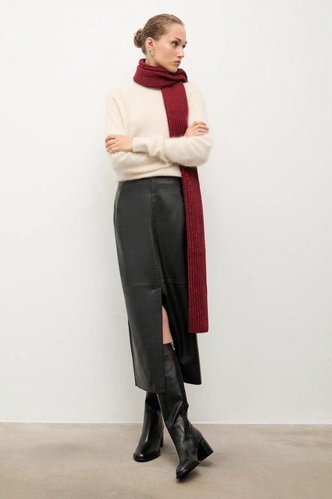 Answear.LAB kozaki skórzane damskie kolor czarny na słupku - zdjęcie produktu nr 2