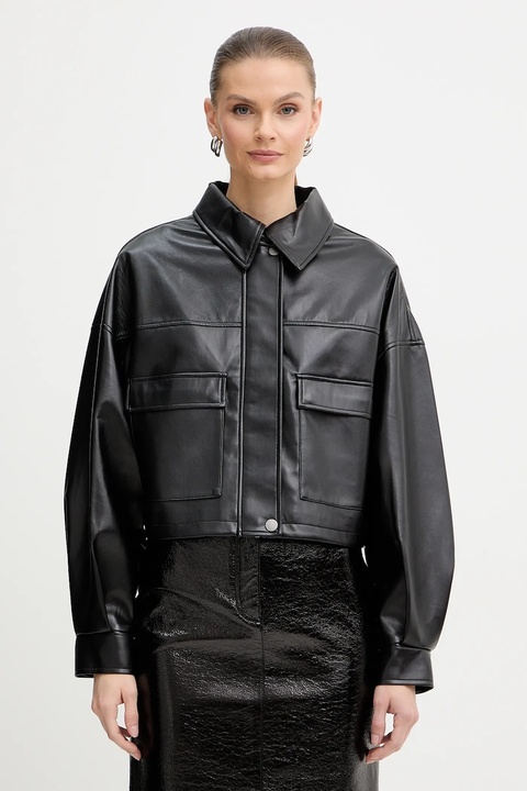 Guess kurtka FLAMINIA kolor czarny przejściowa oversize W5BL87 WF8P0 - zdjęcie produktu nr 1