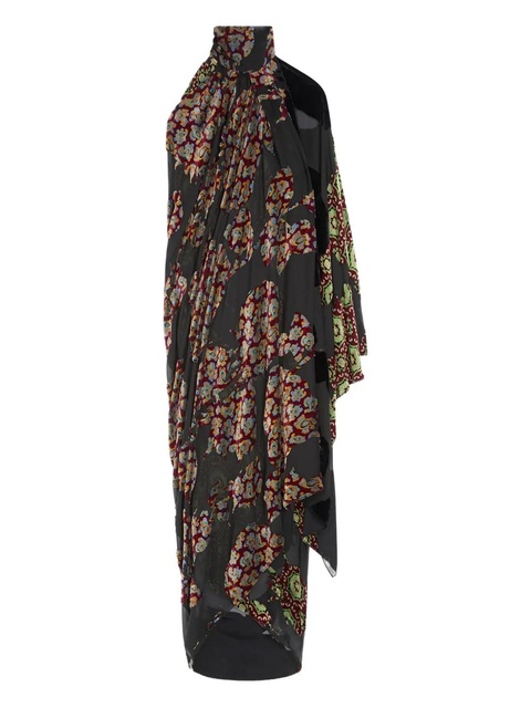 DRIES VAN NOTEN patchwork asymmetric maxi dress - Black - zdjęcie produktu nr 1