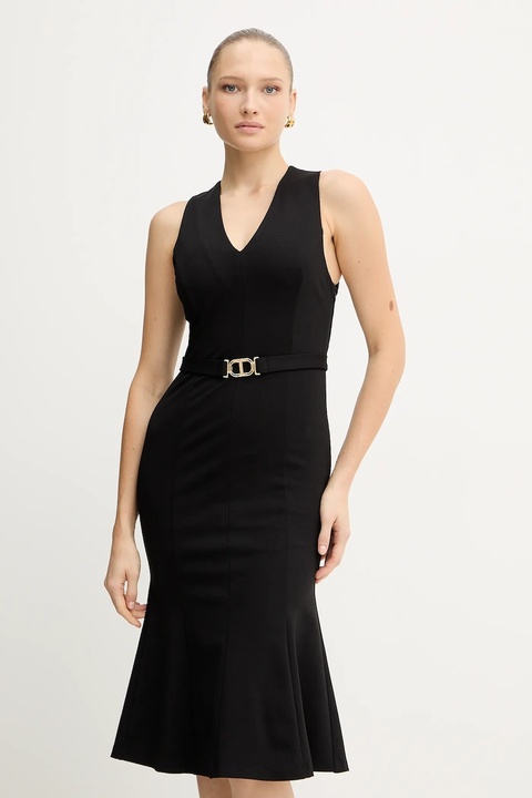 Twinset sukienka kolor czarny midi prosta 252TP2606 - zdjęcie produktu nr 1