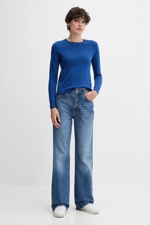 United Colors of Benetton sweter wełniany damski kolor niebieski lekki - zdjęcie produktu nr 2