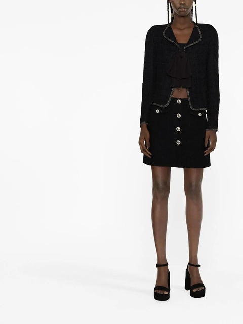 Alessandra Rich button-up bouclé mini skirt - Black - zdjęcie produktu nr 2