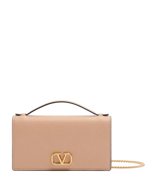 Valentino Garavani V-logo chain wallet - Neutrals - zdjęcie produktu nr 1
