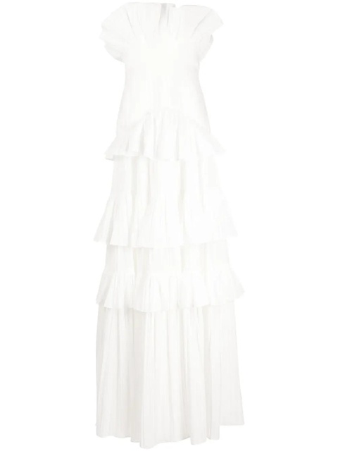 Acler Ascot ruffled strapless gown - White - zdjęcie produktu nr 1