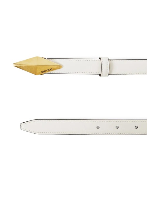 Jimmy Choo Diamond leather belt - White - zdjęcie produktu nr 1