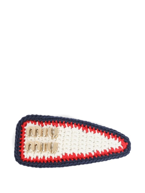 Miu Miu crochet logo hair clip - White - zdjęcie produktu nr 1
