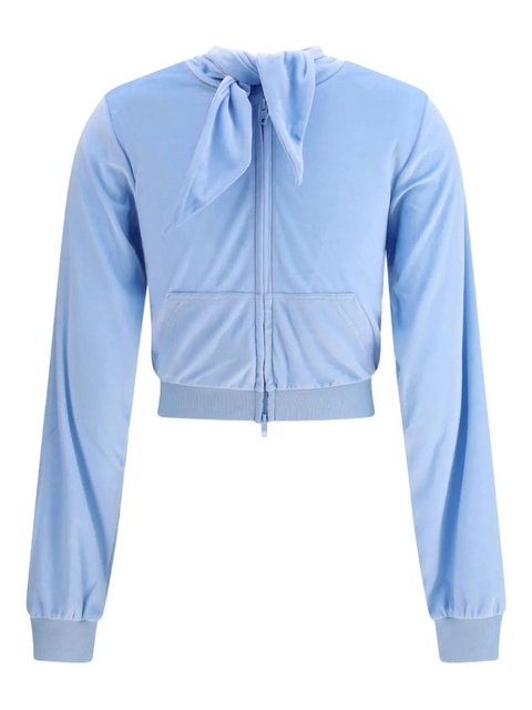 Balenciaga tie-detail zip-up top - Blue - zdjęcie produktu nr 2