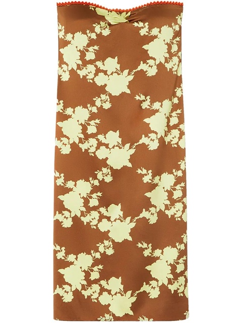 Versace Wild Roses strapless midi dress - Brown - zdjęcie produktu nr 1