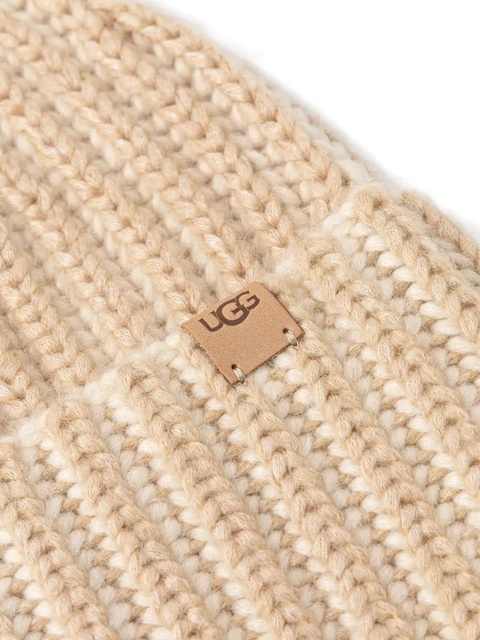 UGG ribbed logo-patch beanie set - Neutrals - zdjęcie produktu nr 2