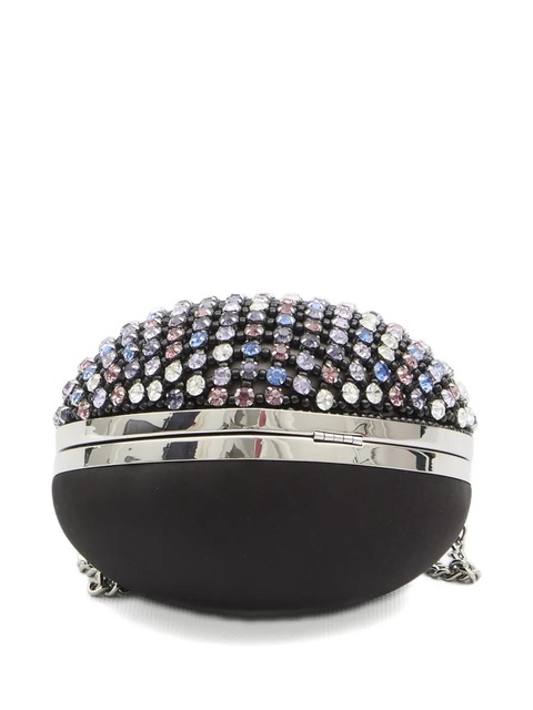 Self-Portrait crystal-embellished heart clutch bag - Black - zdjęcie produktu nr 2