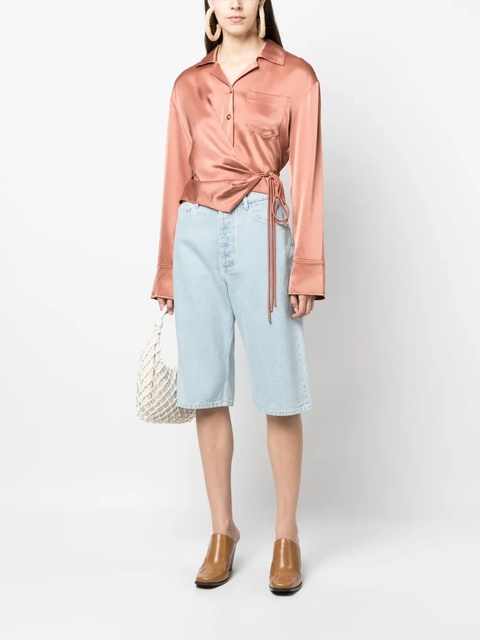 Nanushka satin wrap shirt - Orange - zdjęcie produktu nr 2