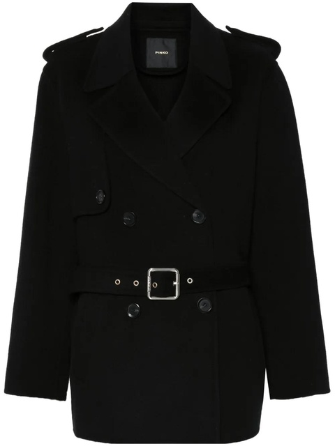 PINKO double-breasted belted coat - Black - zdjęcie produktu nr 1
