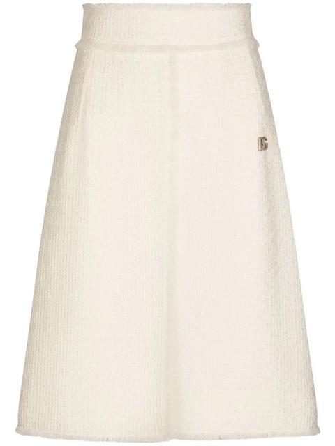 Dolce & Gabbana front-slit tweed midi skirt - White - zdjęcie produktu nr 1
