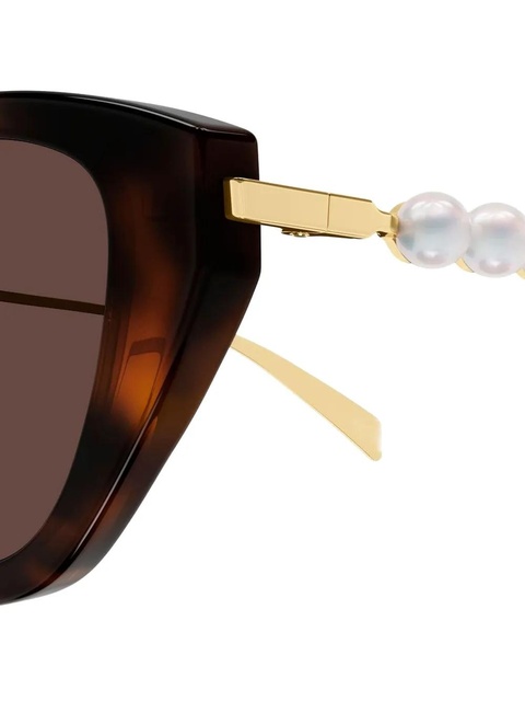 Gucci Eyewear GG1968S pearl cat-eye sunglasses - Brown - zdjęcie produktu nr 2