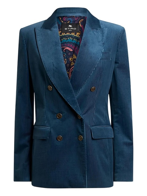 ETRO double-breasted corduroy blazer - Blue - zdjęcie produktu nr 2