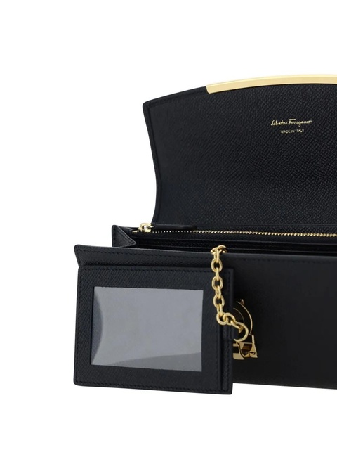 Ferragamo Gancini flip-lock leather purse - Black - zdjęcie produktu nr 1