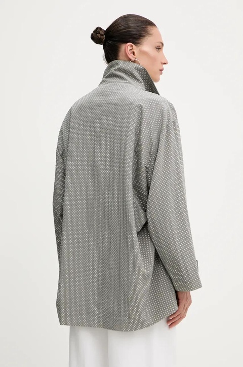 Pinko kurtka kolor szary przejściowa oversize 104598 A2BW - zdjęcie produktu nr 2