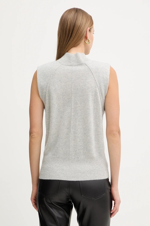 BOSS kamizelka kaszmirowa damski kolor szary lekki z półgolfem 50548506 - zdjęcie produktu nr 2