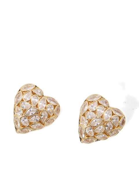 Self-Portrait embellished-heart earrings - Gold - zdjęcie produktu nr 2