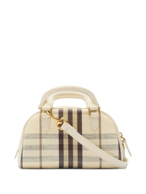 Burberry check-pattern bowling mini tote bag - Neutrals - zdjęcie produktu nr 2