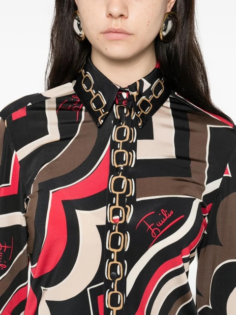 PUCCI chain-print shirt - Brown - zdjęcie produktu nr 2