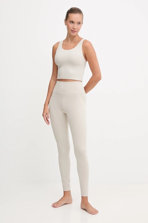 adidas Performance legginsy do jogi All Me damskie kolor beżowy gładkie JW7580 - zdjęcie produktu nr 2