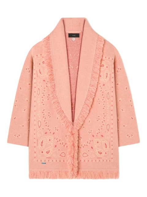 Alanui Bandana jacquard fringed cardigan - Pink - zdjęcie produktu nr 1