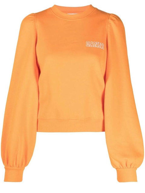 GANNI puff-shoulder sweatshirt - Orange - zdjęcie produktu nr 1