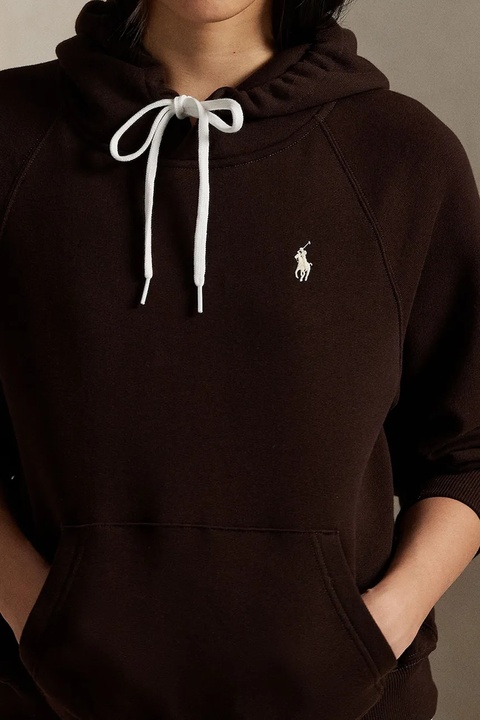 Polo Ralph Lauren bluza damska kolor brązowy z kapturem gładka 211971698 - zdjęcie produktu nr 2