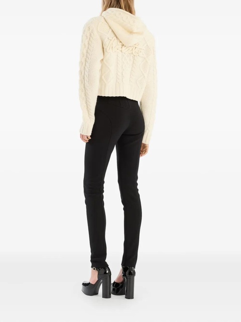 ROTATE BIRGER CHRISTENSEN cable-knit hooded cardigan - White - zdjęcie produktu nr 2