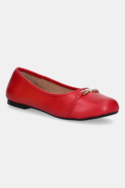 Love Moschino baleriny skórzane kolor czerwony JA11081G1NIE0500 - zdjęcie produktu nr 1