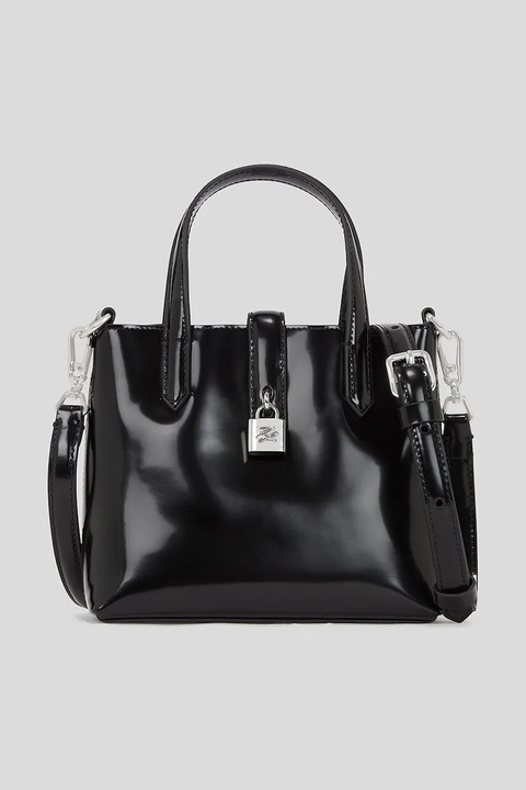 Karl Lagerfeld torebka skórzana kolor czarny A3W30288 - zdjęcie produktu nr 1