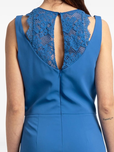 PINKO lace insert flared jumpsuit - Blue - zdjęcie produktu nr 2