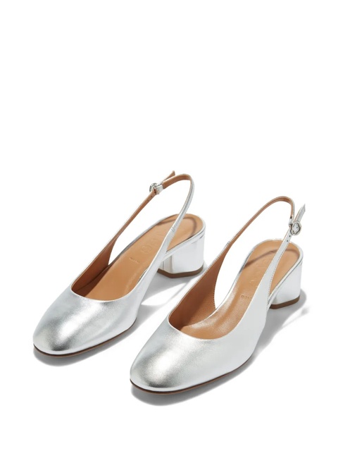 Aeyde 55mm Romy slingback block-heel pumps - Silver - zdjęcie produktu nr 2