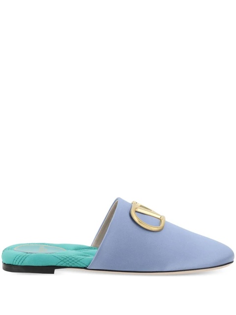 Valentino Garavani logo-plaque mules - Blue - zdjęcie produktu nr 1