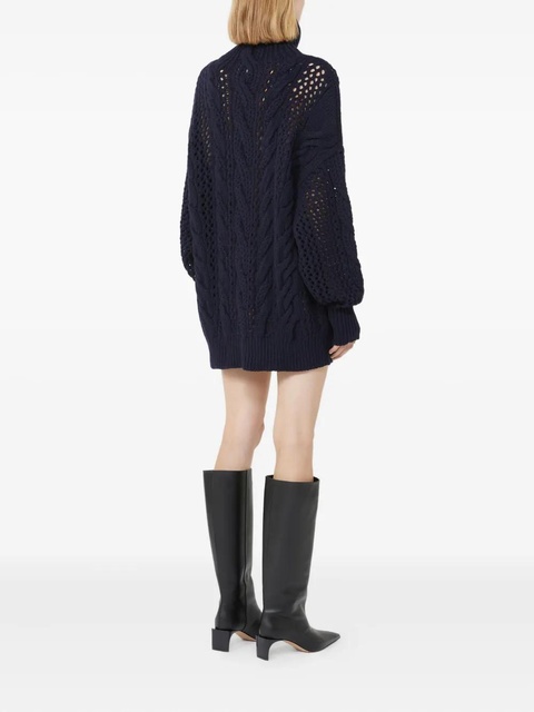 Sportmax CALCO cable-knit eyelet-detail sweater - Blue - zdjęcie produktu nr 2