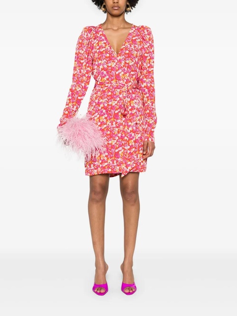 ROTATE BIRGER CHRISTENSEN x Reina Olga floral-jacquard wrap dress - Red - zdjęcie produktu nr 2