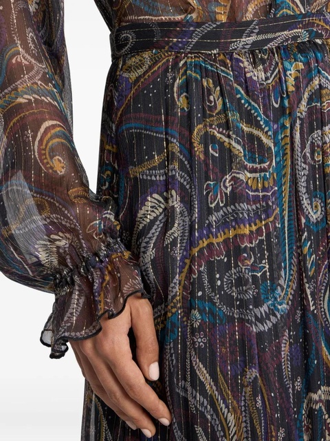 ETRO ruffled paisley-motif silk maxi skirt - Black - zdjęcie produktu nr 1